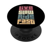 Journey Attitude Live Slow Adventurer Ride Fast Amateur PopSockets PopGrip Adhésif