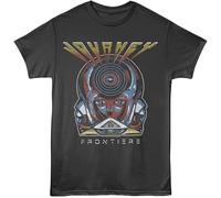 Journey Band T Shirt Frontiers Adult Smoke Short Sleeve Tshirt 80s Rock Music Vintage Style Graphic Tees Manches Courtes(Large)