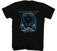 Journey Frontiers T Shirt Mens Rock N Roll Music Band Tee Retro Black Manches Courtes(Large)