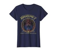 Journey Gold Don't Stop Believin' Scarab Logo Vintage Band T-Shirt, Femme, Bleu Marine, 3XL