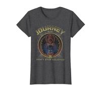 Journey Gold Don't Stop Believin' Scarab Logo Vintage Band T-Shirt, Femme, Chiné Foncé, S