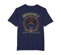 Journey Gold Don't Stop Believin' Scarab Logo Vintage Band T-Shirt, Homme Grandes Tailles, Bleu Marine, 5X Tall