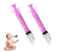 Journeyside 2 Pcs Seringue Nasale Bebe 10 ml, Seringue Nasale Bebe Professionnel ,Mouche Bebe avec Nasale en Silicone Nettoyable et Réutilisable Sans BPA, avec Boîte de Rangement Blanc,Rose