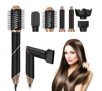 Journeyside Brosse Soufflante Air Styler 6 en1, 1000W Seche Cheveux Pliable avec Diffuseur, 35000RPM Soufflante Multistyle 3 Températures, Brosse Coiffante Chauffante pour Lisser, Volumisante