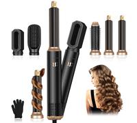 Journeyside Brosse Soufflante Air Styler Set, Seche Cheveux 1000W, Hair Styler 3 Températures, Fer a Boucler Ions Négatifs, pour Sécher, Brosse Coiffante Chauffante, Pour Lisser, Volumisante, Boucler