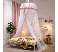 Journeyside Moustiquaire Grande de Maison, Moustiquaire pour Doubles et Simples,Extra-Large W*H 1,15 x 2,8 x 11 m, Aucune Installation Requise pour Coucher,Camping,Voyages,Rose