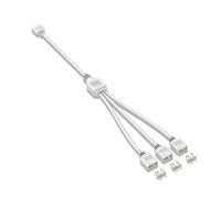JOUSE Câble d'extension 5 V 3 pour carte mère d'ordinateur, 1 point, 3 concentrateurs, rallonge de connexion de câble, répartiteur ARGB, blanc