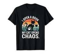 J'ouvre Un Livre, Mon Chat ouvre Le Chaos, Lecture Amusante T-Shirt