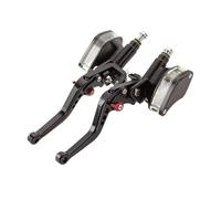 Jovarel Leviers d'embrayage de moto Levier de frein et d'embrayage hydraulique double avec réservoir maître-cylindre pour moto sportive/de route