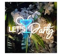 Jovarel Lumière néon Néon Enseignes lumineuses Decor Let's Party Neon Lights Pour Bar À Cocktails