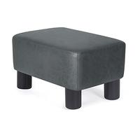 Joveco Petit repose-pieds ottoman moderne rectangulaire en tissu pour salon, chambre à coucher (gris foncé)