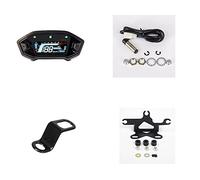 JOVERI Compteur de vitesse de moto à écran LCD VA 12000 tr/min Couleur Compteur kilométrique numérique universel Tachymètre réglable Compteur kilométrique pour moto(With two bracket)