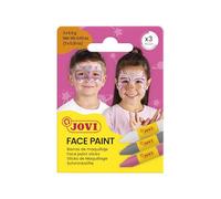 Jovi 3 Bâtons de Maquillage Visage Fantasy, Rose, Argent et Blanc, pour Carnaval Halloween Hypoallergénique (175FA)