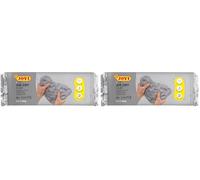Jovi - Air Dry, Pâte à Modeler autodurcissante à Base d'argile Humide, Séchage à l'air sans Four, Couleur Gris, 1kg, Idéale pour Les Enfants de 3 Ans et Plus (86G) (Lot de 2)