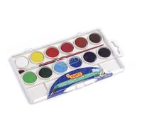 Jovi Kit Aquarelle 12 godets 22mm avec pinceau – Couleurs brillantes, séchage rapide (800/12)