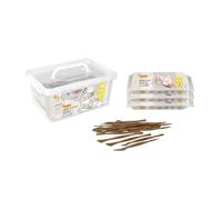 Jovi - Coffre Patmaché et outils de modélisation, 3 pastilles en papier mâché et 20 spatules dans un coffre en plastique, travaux manuels pour enfants et adultes