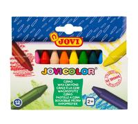 Jovi – Cires molles JOVICOLOR – Étui 12, couleurs assorties, trait lisse et résistant, sans gluten