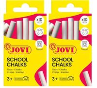 Jovi - Craies CLASSCOLOR, Boîte de 10 unités, Couleur blanche, Ne produit pas de poussière, Facile à effacer et très résistante, Sans gluten (1010) (Lot de 2)