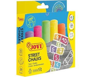 Jovi - Craies de Rue Maxi CLASSCOLOR, Boîte de 6 unités, Couleurs Assorties, Ne produisent Pas de poussière, Facile à Effacer et très résistant, sans Gluten (1030) (Lot de 5)