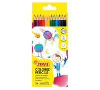 Jovi - Crayons de Couleur, Boîte de 12 crayons hexagonaux, Couleurs vives, Grand pouvoir couvrant, Idéal pour dessiner et colorier, Pointe résistante, Sans gluten (730/12)