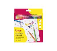 Jovi - Crayons de couleur sans bois, Étui de 24 crayons triangulaires | Couleurs vives et intenses, Idéal pour dessiner et colorier, Pointe résistante
