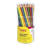 Jovi - Crayons de couleur sans bois, Étui de 84 crayons triangulaires sans bois, Couleurs vives et intenses, Idéal pour dessiner et colorier, Pointe résistante, Sans gluten (734/84)