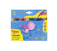 Jovi - Crayons Large Easy Grip, Étui de 24 Crayons hexagonaux | Couleurs assorties, Haute performance, Idéal pour les enfants, Sans gluten