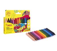 Jovi – Cires molles JOVICOLOR – Étui 12, couleurs assorties, trait lisse et résistant, sans gluten
