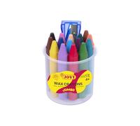 Jovi – Crayons ronds – Boîte 16 + taille-crayon – Couleurs assorties – Trait lisse (980/16)