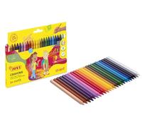 Jovi - Crayons Student, Boîte de 24 crayons en plastique, Couleurs assorties, Idéal dès 3 ans, Résistant et performant, Sans Gluten (926)