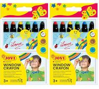 Jovi Décor Glass Craie à La Cire Étui de 6 Couleurs Assorties (1906) Taille Unique (Lot de 2)