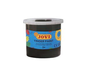 Jovi Federmäppchen, 5 Dosen mit Fingerfarbe, 125 ML, Schwarz (56030)
