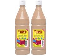 Jovi - Gouache liquide, bouteille de 1L, Couleur beige, Peinture à base d'ingrédients naturels, Facile à laver, Sans gluten, Idéal pour l'école (51109) (Lot de 2)
