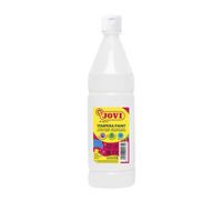 Jovi - Gouache liquide, bouteille de 1L, Couleur blanche | Peinture à base d'ingrédients naturels, Facile à laver, Sans gluten, Idéal pour l'école