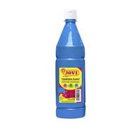 Jovi - Gouache liquide, bouteille de 1L, Couleur Bleu Clair, Peinture à base d'ingrédients naturels, Facile à laver, Sans gluten, Idéal pour l'école (51121)