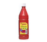 Jovi - Gouache liquide, bouteille de 1L, Couleur Rouge | Peinture à base d'ingrédients naturels, Facile à laver, Sans gluten, Idéal pour l'école