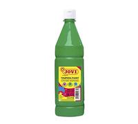 Jovi - Gouache liquide, bouteille de 1L, Couleur vert clair, Peinture à base d'ingrédients naturels, Facile à laver, Sans gluten, Idéal pour l'école (51117)