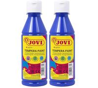 Jovi - Gouache Liquide, Bouteille de 250ml, Couleur Bleu foncé, Peinture à Base d'ingrédients naturels, Facile à Laver, sans Gluten, Idéal pour l'usage Scolaire (50224) (Lot de 2)
