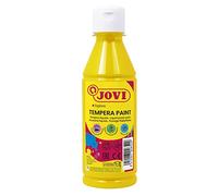 Jovi - Gouache liquide, bouteille de 250ml, Couleur jaune, Peinture à base d'ingrédients naturels, Facile à laver, Sans gluten, Idéal pour l'école (50202)