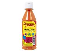 Jovi - Gouache Liquide, Bouteille de 250ml, Couleur Orange, Peinture à Base d'ingrédients naturels, Facile à Laver, sans Gluten, Idéal pour l'école (50206)