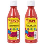 Jovi - Gouache liquide, bouteille de 250ml, Couleur Vermillon, Peinture à base d'ingrédients naturels, Facile à nettoyer, Sans gluten, Idéal pour l'école (50207) (Lot de 2)