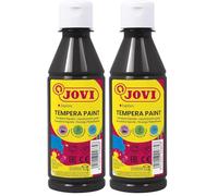 Jovi - Gouache liquide, bouteille de 250ml, Noir, Peinture à base naturelle, Facile à laver, Sans gluten, Idéal pour l'usage scolaire (50230) (Lot de 2)