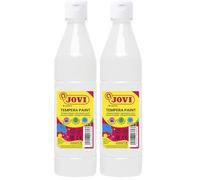 Jovi - Gouache liquide, bouteille de 500 ml, Couleur blanche, Peinture à base d'ingrédients naturels, Facile à laver, Sans gluten, Idéal pour l'école (50601) (Lot de 2)
