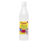 Jovi - Gouache liquide, bouteille de 500 ml, Couleur blanche, Peinture à base d'ingrédients naturels, Facile à laver, Sans gluten, Idéal pour l'école