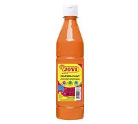 Jovi - Gouache liquide, bouteille de 500ml, Couleur Orange, Peinture à base d'ingrédients naturels, Facile à laver, Sans gluten, Idéal pour l'usage scolaire