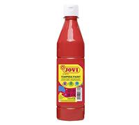 Jovi - Gouache liquide, bouteille de 500ml, Couleur Rouge | Peinture à base d'ingrédients naturels, Facile à laver, Sans gluten, Idéal pour l'école