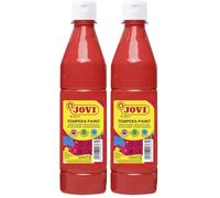 Jovi - Gouache liquide, bouteille de 500ml, Couleur Rouge, Peinture à base d'ingrédients naturels, Facile à laver, Sans gluten, Idéal pour l'école (50607) (Lot de 2)