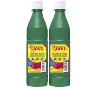 Jovi - Gouache liquide, bouteille de 500ml, Couleur vert foncé, Peinture à base d'ingrédients naturels, Facile à laver, Sans gluten, Idéal pour l'école (Lot de 2)