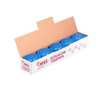 Jovi - Gouache liquide, Caisse de 5 pots de 35 ml, Couleur Bleu Cyan, Peinture à base d'ingrédients naturels, Facile à laver, Sans gluten, Idéal pour l'école (50321)