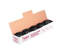 Jovi - Gouache liquide, Caisse de 5 pots de 35 ml, Couleur Noir, Peinture à base d'ingrédients naturels, Facile à laver, Sans gluten, Idéal pour l'usage scolaire (50330)